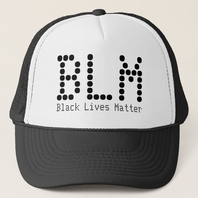 Gorra De Camionero BLM Black Lives Materia Nombre Y Texto Personaliza (Anverso)