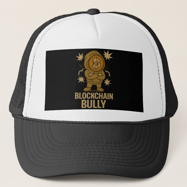 Gorra De Camionero Blockchain Bully™ Bitcoin para traders de monedas  (Anverso)