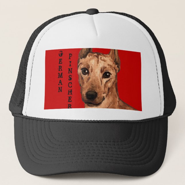 Gorra De Camionero Bloque de color Pinscher alemán (Anverso)