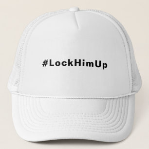 Gorra De Camionero Bloquearlo #LockHimUp texto blanco negro minimalis