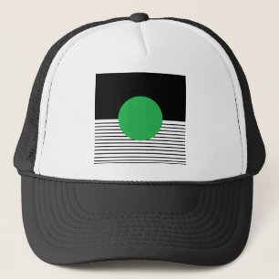Gorra De Camionero Bloqueo de color blanco negro y círculo verde