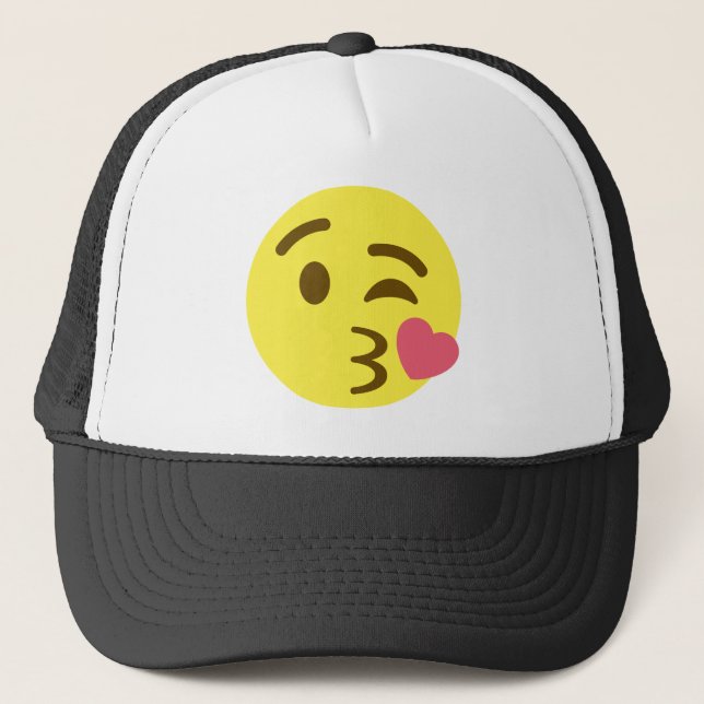 Gorra De Camionero Blowing a Kiss Emoji Trucker Hat (Anverso)