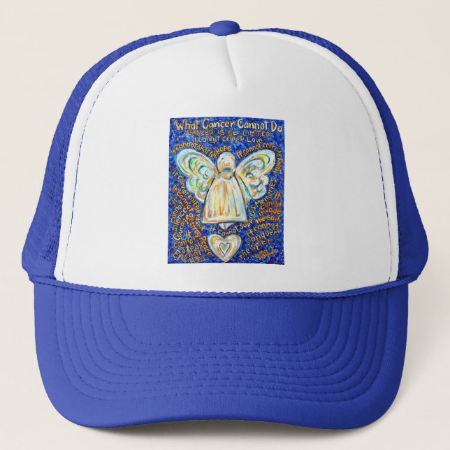 Gorra De Camionero Blue &amp; Gold Cancer Angel - Large (Anverso)