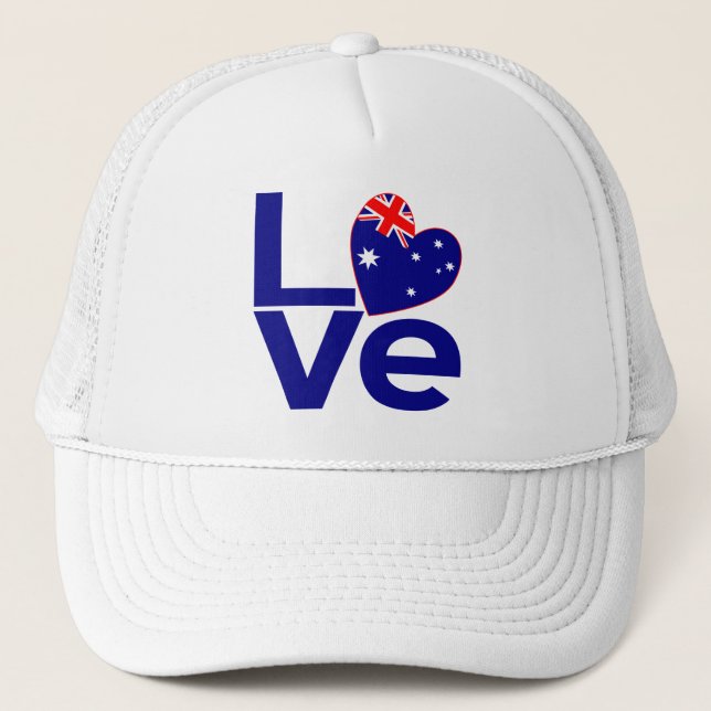 Gorra De Camionero Blue Aussie LOVE (Anverso)