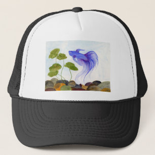 Gorra De Camionero Blue Betta Fish