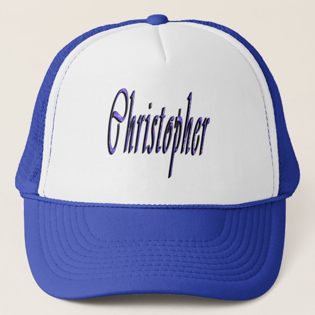Gorra De Camionero Blue Christopher, Nombre, Logo, (Anverso)