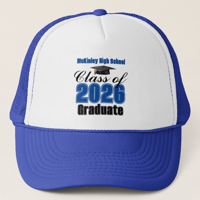 Gorra De Camionero Blue Class of 2026 Graduation Custom (Anverso)