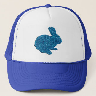 Gorra De Camionero Blue Glitter Silhouette Easter Bunny Hat