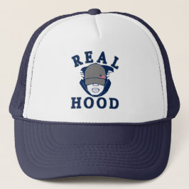 Gorra De Camionero Blue GRAY REAL HOOD guy en hoodie