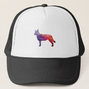 Gorra De Camionero Blue Heeler Perro Raza Silhouette Geo Purple