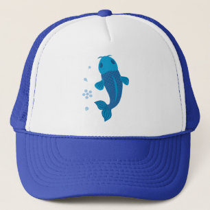 Gorra De Camionero Blue Koi Fish