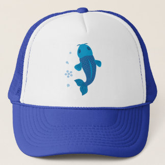 Gorra De Camionero Blue Koi Fish