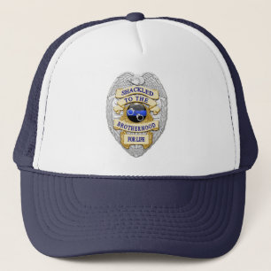 Gorra De Camionero Blue Line fino - Shackled a la insignia de la