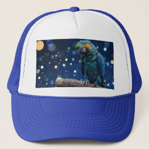 Gorra De Camionero Blue Majesty: La Macao Azul En La Bokeh Azul,