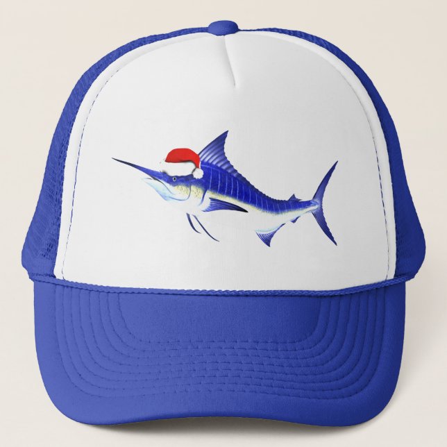 Gorra De Camionero Blue Marlin Santa Claus (Anverso)
