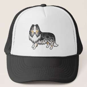 Gorra De Camionero Blue Merle Rough Collie Cute Cartoon Dog