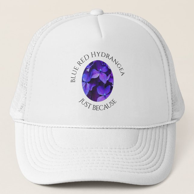 Gorra De Camionero BLUE RED Hydrangea      (Anverso)