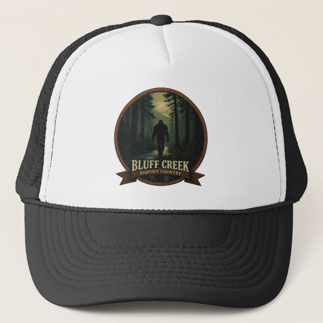 Gorra De Camionero Bluff Creek - Diseño de la placa para el campo Big (Anverso)