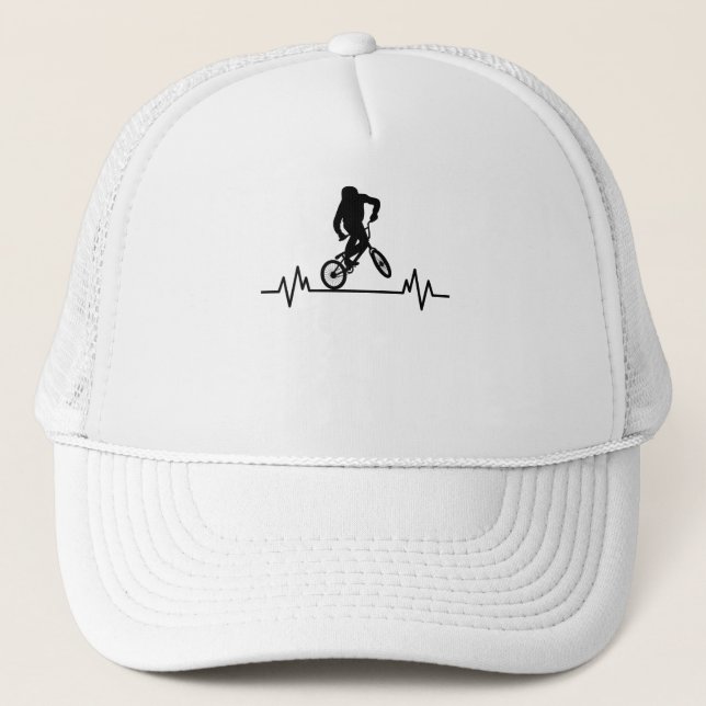 Gorra De Camionero BMX Heartbeat Design Funny Rider Bicicleta Regalo (Anverso)