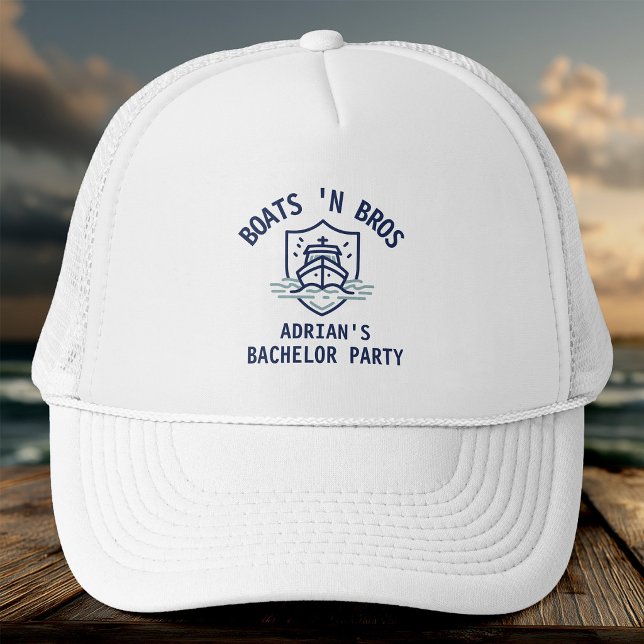 Gorra De Camionero Boats N Bros Bachelor Party Favor Nautical Groom (Subido por el creador)