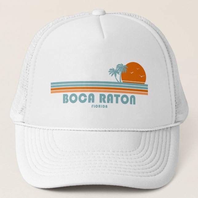 Gorra De Camionero Boca Raton Florida Palmeras (Anverso)