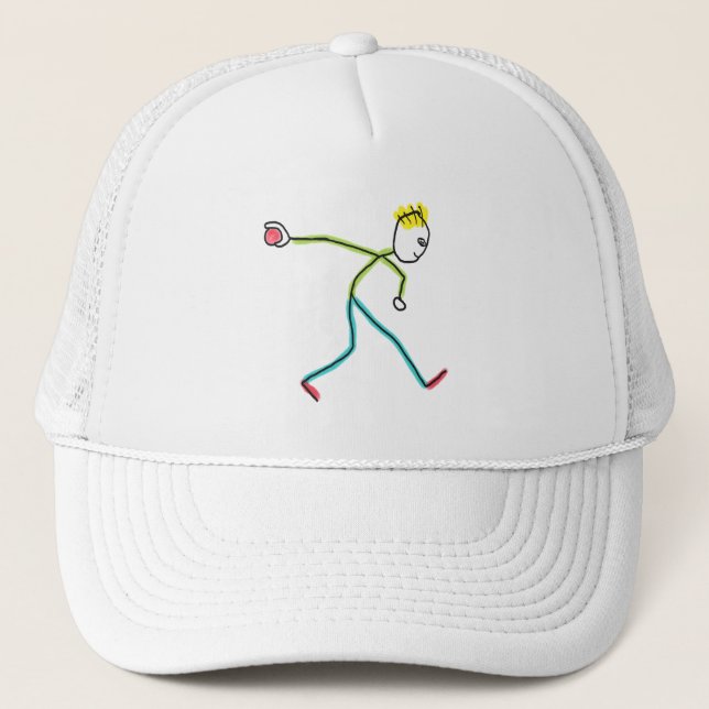 Gorra De Camionero Bocce Ball Stickman (Anverso)