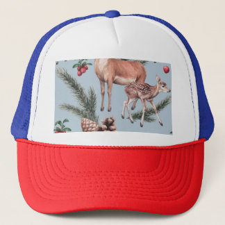 Gorra De Camionero Boceto de invierno, fondo azul.