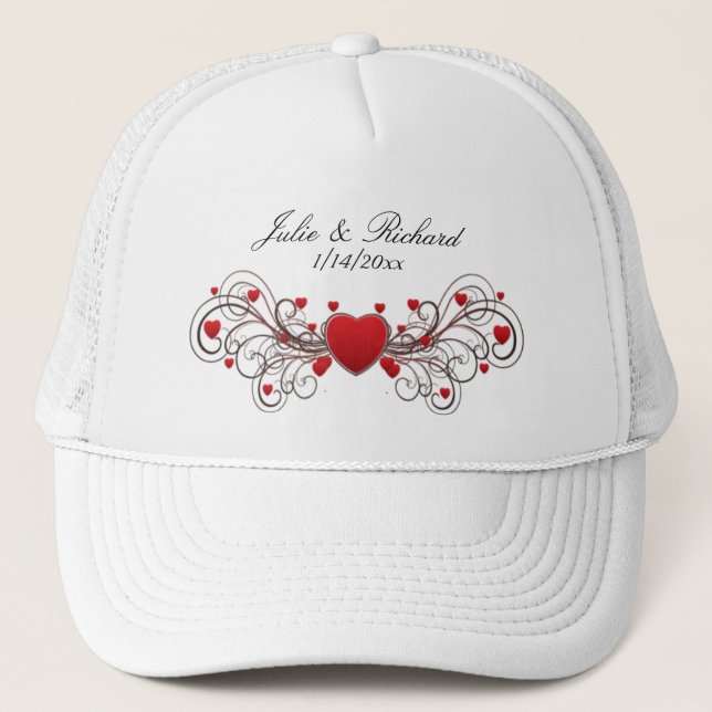 Gorra De Camionero Boda de corazón (Anverso)