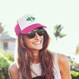 Gorra De Camionero Boda de pickleball verde y rosa preppy