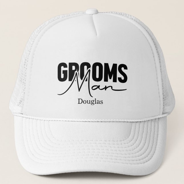Gorra De Camionero Boda Groomsman personalizada (Anverso)