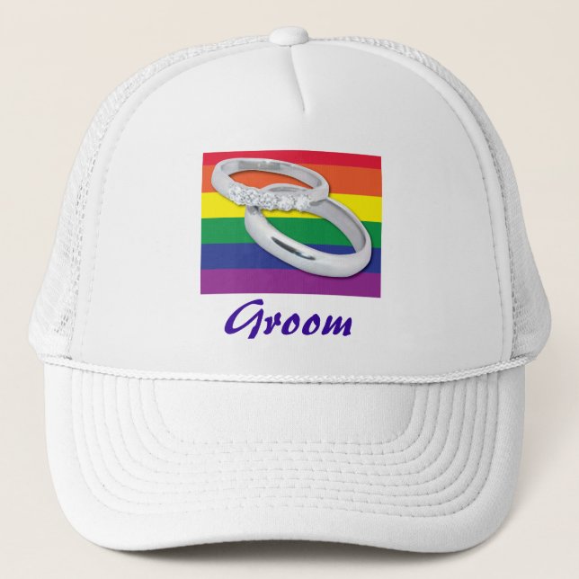 Gorra De Camionero Boda lesbiana gay (Anverso)