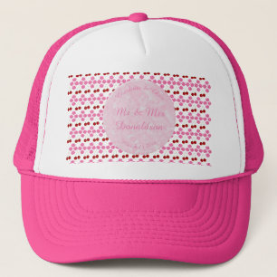 Gorra De Camionero Boda Primavera Rosa Flor de cerezo y cerezas