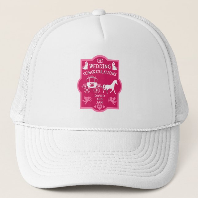 Gorra De Camionero Boda Romántico De Caballos Y Carros (Anverso)