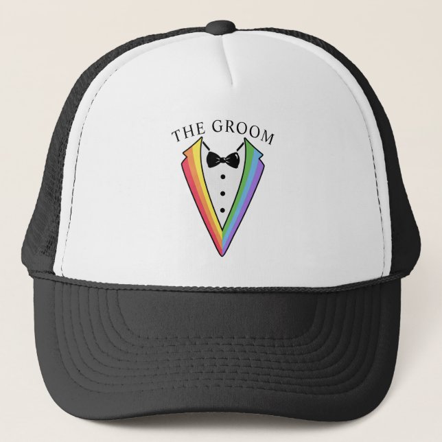 Gorra De Camionero Boda Tuxedo Gay LGBTQ+ (Anverso)