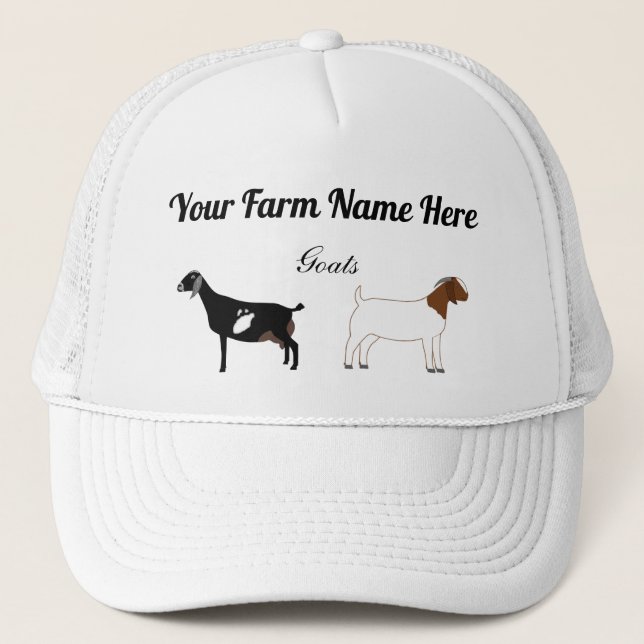 Gorra De Camionero Boer y cabras nubias personalizadas (Anverso)
