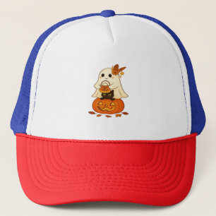 Gorra De Camionero Boho Ghost & Black Cat – Truco o trato en una cala