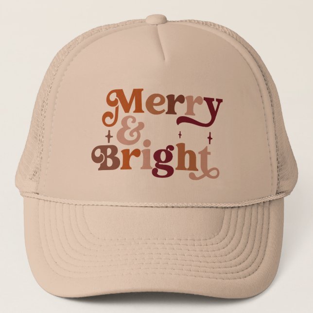 Gorra De Camionero Boho Retro Merry y Bright (Anverso)