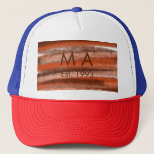 Gorra De Camionero Boho rústico marrón agregar nombre letra año fecha