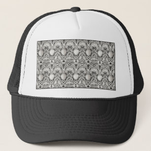Gorra De Camionero Boho Vintage Wedding Lace Negro y Blanco