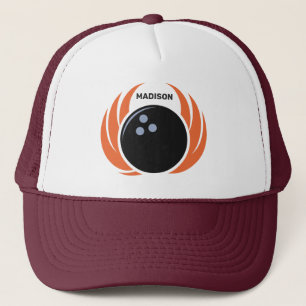 Gorra De Camionero Bola de bolos con nombre personalizado con llama