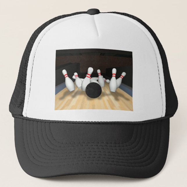Gorra De Camionero Bola y pernos de bolos: modelo 3D: (Anverso)