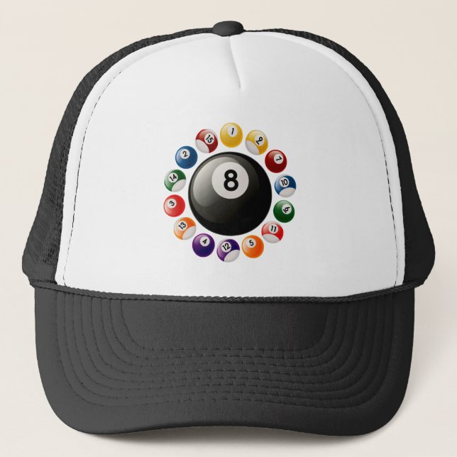GORRA DE CAMIONERO BOLAS DE BILLAR (Anverso)