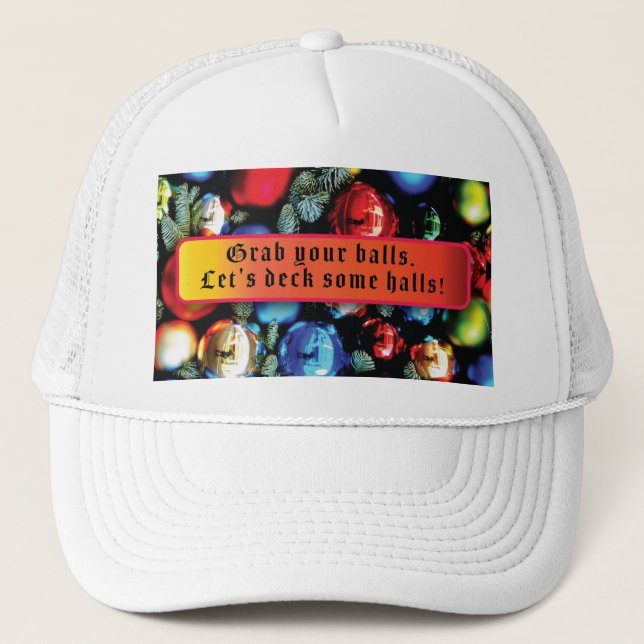 Gorra De Camionero Bolas de Navidad (Anverso)