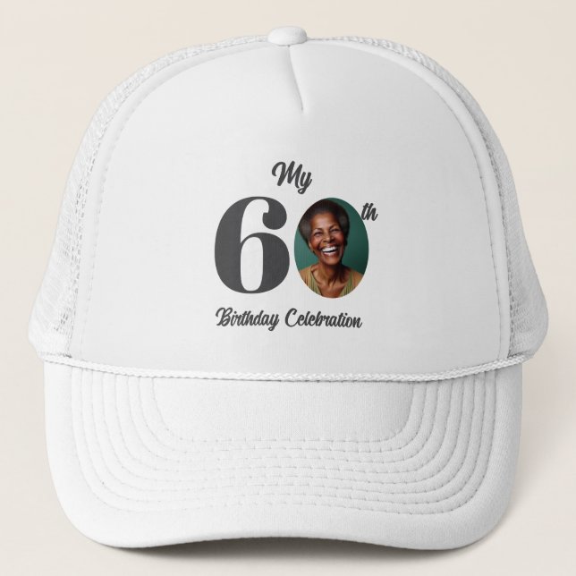 Gorra De Camionero Bold 60th Birthday Photo  (Anverso)