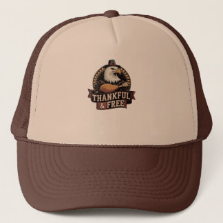 Gorra De Camionero Bold Eagle Head Thankful & Free Vintage Graphic