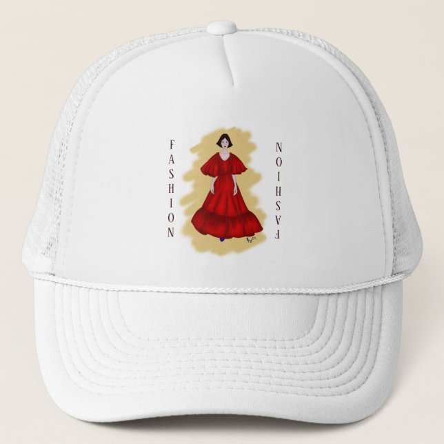 Gorra De Camionero Bold Sleeves and Red Fashion Drama Design (Anverso)