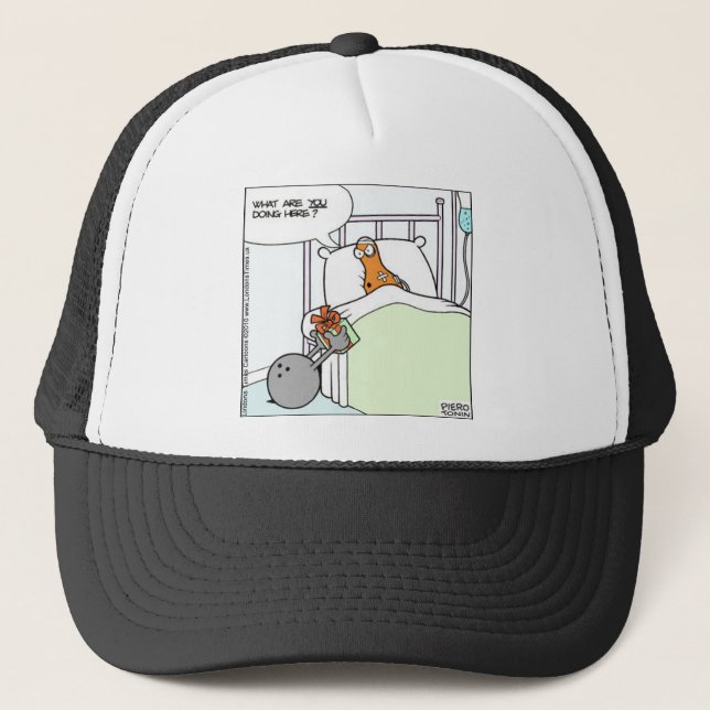 Gorra De Camionero Boliche Hospital Graciosos Tees Cards Mugs Regalos (Anverso)