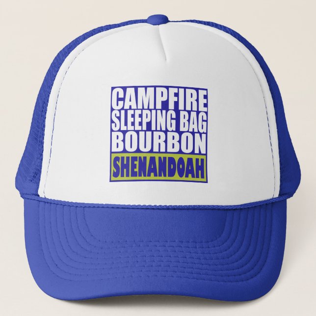 Gorra De Camionero Bolsa de dormir sobre fuego de fuego Bourbon Shena (Anverso)
