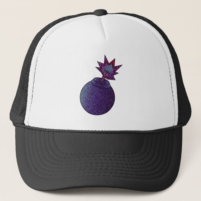 Gorra De Camionero Bomba de galaxia purpurina (Anverso)