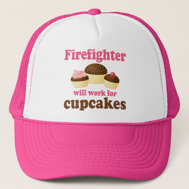 Gorra De Camionero Bombero divertido de las magdalenas del chocolate (Anverso)
